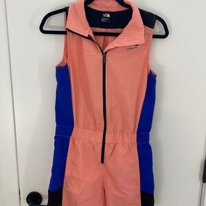 The North Face Coral and Royal Blue Sleeveless Romper